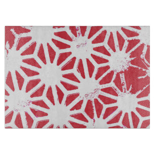 Planche À Découper Motif géométrique rouge