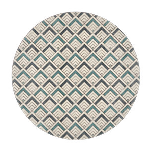 Planche À Découper Motif géométrique turquoise