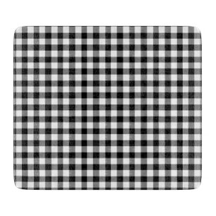 Planche À Découper Motif Gingham à carreaux noirs et blancs