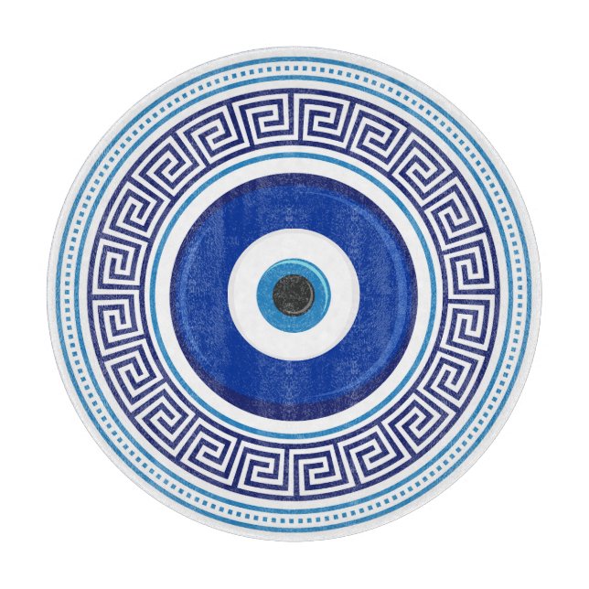 Planche À Découper Motif grec mal oeil Nazar (Devant)