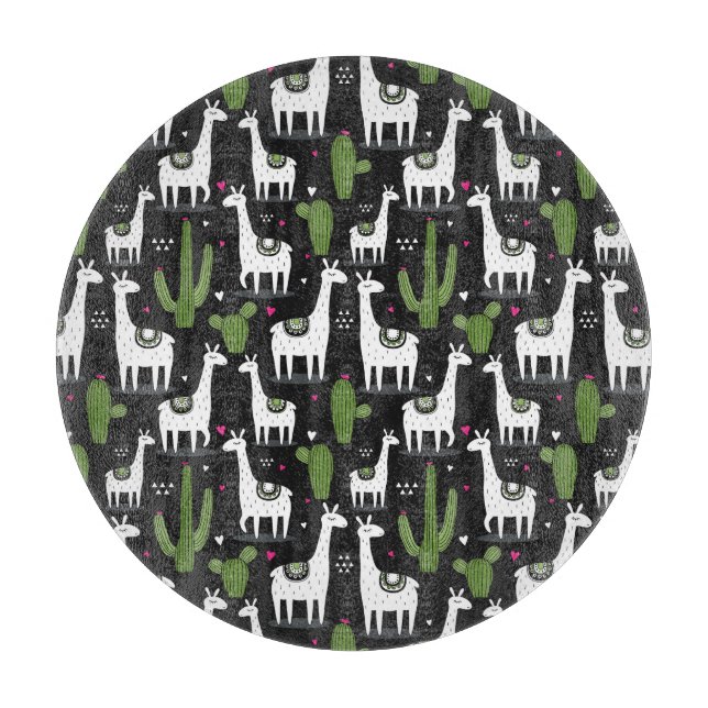 Planche À Découper Motif heureux de lama (Devant)