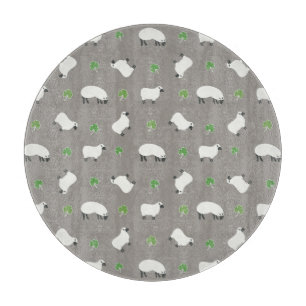 Planche À Découper Motif irlandais de shamrock et de moutons