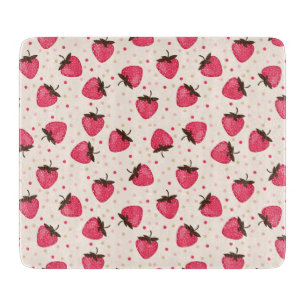 Planche À Découper Motif Joli et Féminin aux Fraises Roses