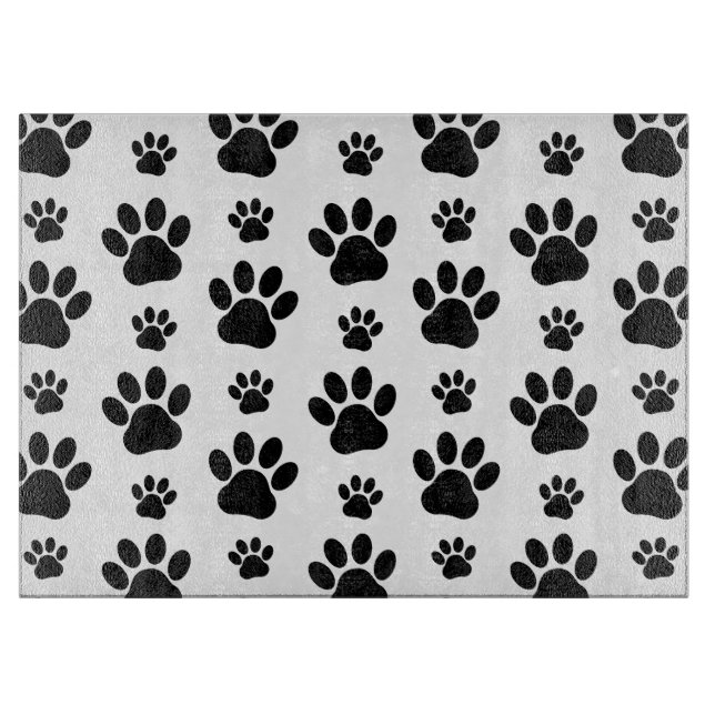 Planche À Découper Motif mâle, pattes de chien, Empreintes de pattes, (Devant)
