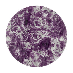 Planche À Découper Motif marbre violet et argent moderne 