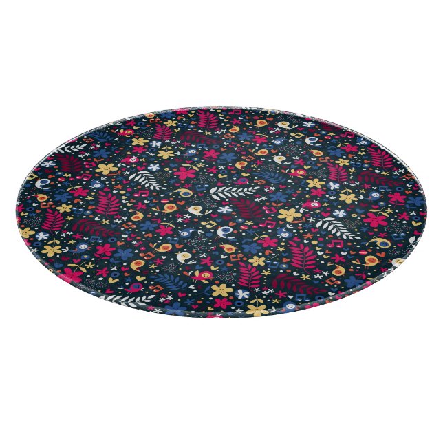 Planche À Découper motif mignon d'oiseaux et de fleurs (Coin)