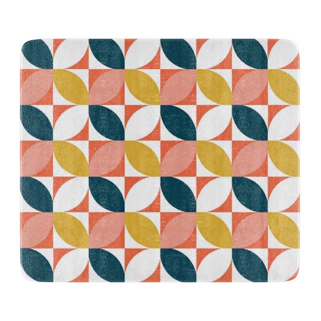 Planche À Découper Motif moderne de feuille de la moitié du siècle (Devant)