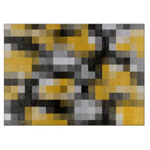 Planche À Découper Motif moderne en mosaïque jaune moderne