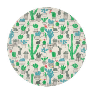 Planche À Découper Motif naturel des cactus floraux