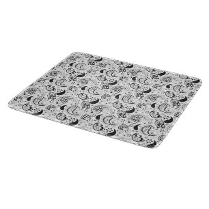 Planche À Découper Motif Paisley Noir & Blanc – Art Textile Élégant
