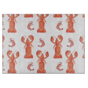 Planche À Découper Motif peint à la main pour langouste de homard