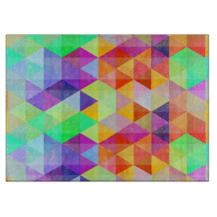 Planche À Découper Motif polygonal de triangle colorée