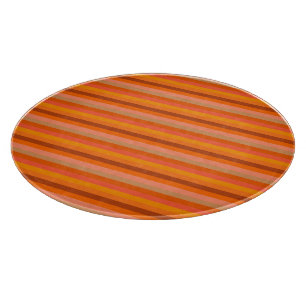 Planche À Découper Motif rayé orange