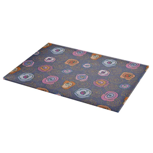 Planche À Découper Motif rose de champ de résumé (Coin)