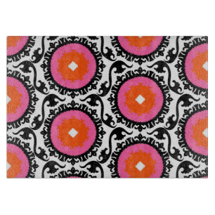 Planche À Découper Motif rose de Suzani