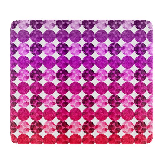 Planche À Découper Motif rouge-rose pourpre d'Ombre de cercles (Devant)
