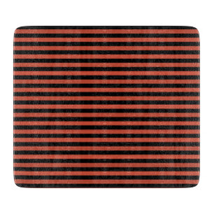 Planche À Découper Motif sans couture à rayures orange et noir