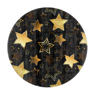 Planche À Découper Motif sans couture avec étoiles d'or