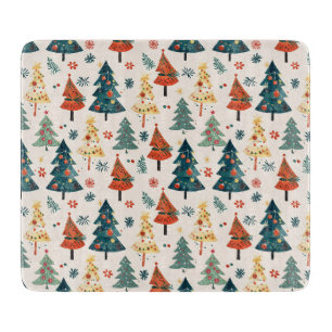 Planche À Découper Motif sans couture d'arbres de Noël en pin colorés