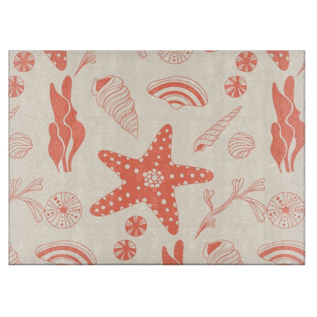 Planche À Découper Motif sans joint avec coquillages (Devant)