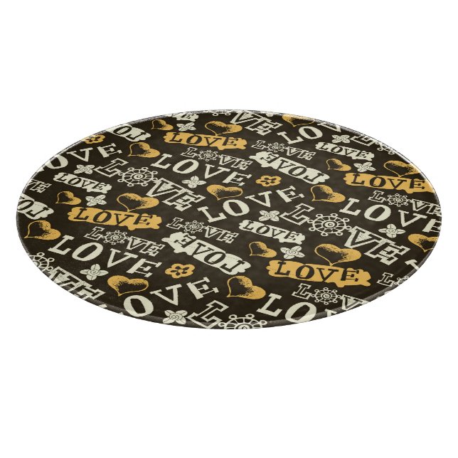 Planche À Découper Motif tiré par la main d'amour (Coin)