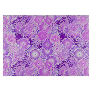 Planche À Découper Motif tourbillon fractal, tons violets