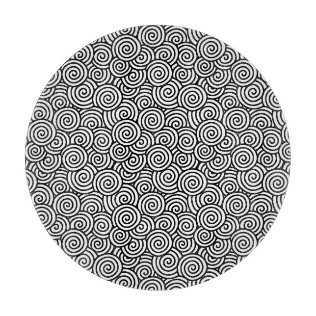 Planche À Découper Motif tourbillon japonais - blanc et noir (Devant)