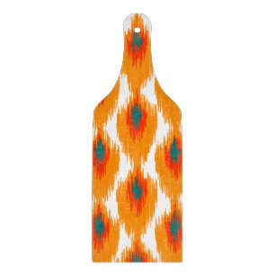Planche À Découper Motif tribal abstrait orange de diamant de Teal