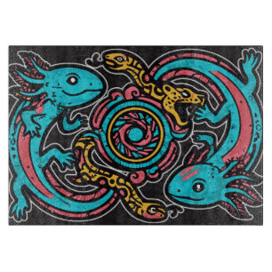 Planche À Découper Motif tribal aztèque axolotl Xolotl mythologie boh