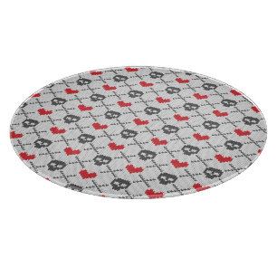 Planche À Découper Motif tricoté avec des crânes