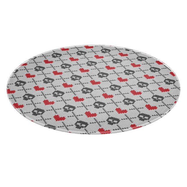 Planche À Découper Motif tricoté avec des crânes (Coin)