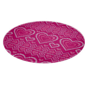 Planche À Découper Motif tricoté par Saint-Valentin 2
