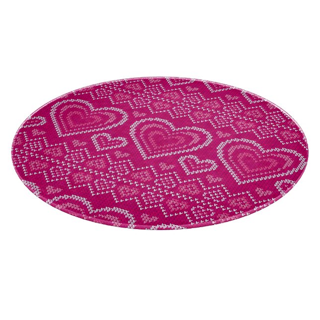 Planche À Découper Motif tricoté par Saint-Valentin 2 (Coin)
