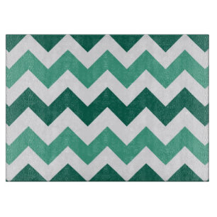 Planche À Découper Motif Turquoise et Mint Chevron