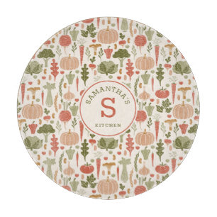 Planche À Découper Motif végétal Végétarien Nom personnalisé