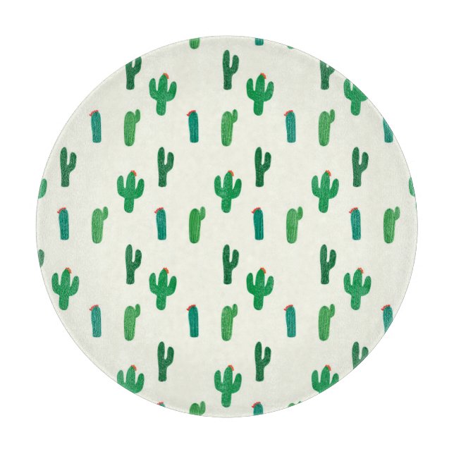 Planche À Découper Motif vert clair de cactus (Devant)