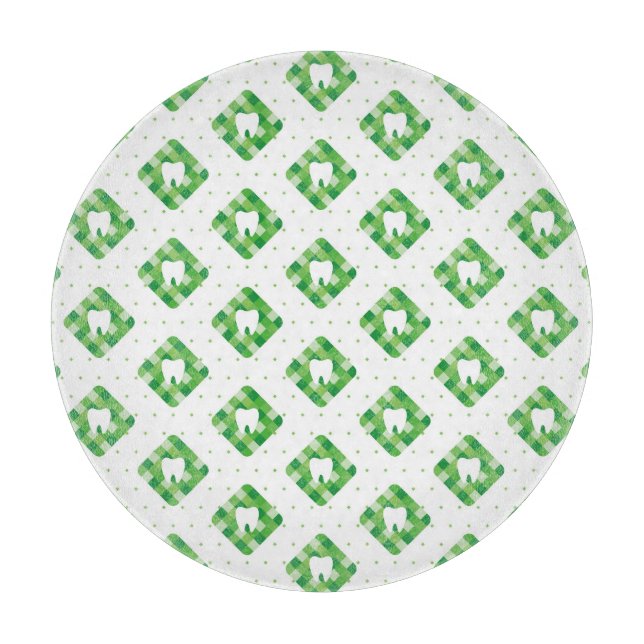 Planche À Découper Motif vert de dent de plaid (Devant)