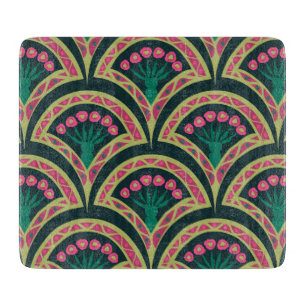 Planche À Découper motif vert en forme de coquille
