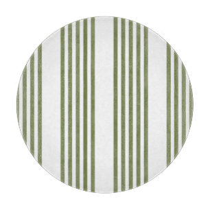 Planche À Découper Motif vert olive et blanc cinq bandes