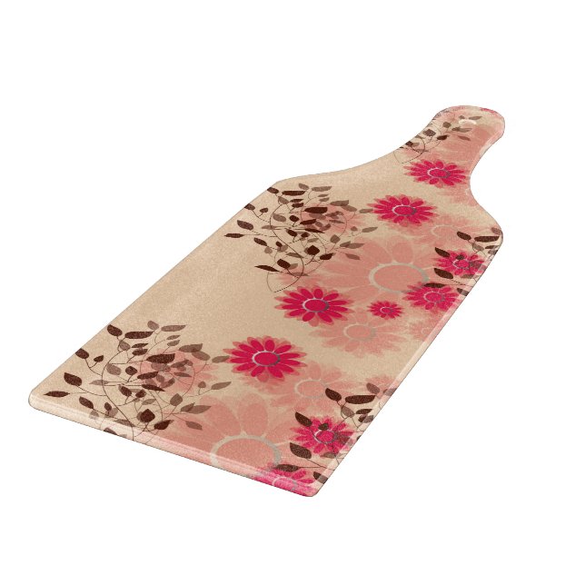 Planche À Découper Motifs de la flore rose (Coin)