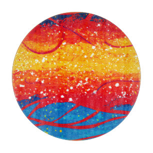 Planche À Découper Motifs des vagues colorées de l'océan. Commandez d