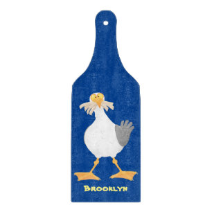 Planche À Découper Mouette drôle avec frites dessin animé