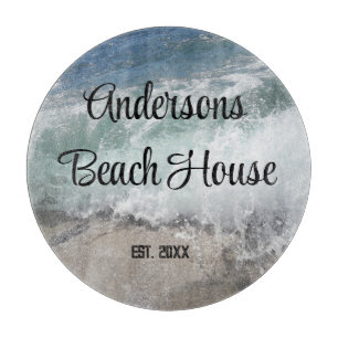 Planche À Découper Mousse marine Vagues océaniques Nom de famille Kee