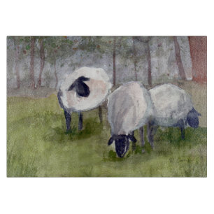 Planche À Découper Moutons pâturant rustiques