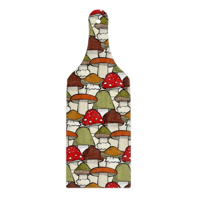 Planche À Découper Mushrooms Design Cutting Board (Devant)