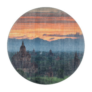 Planche À Découper Myanmar, lever de soleil à Bagan