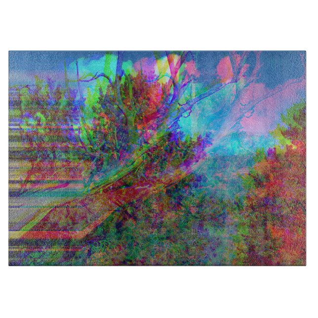 Planche À Découper Mystic Abstract Tree Art Ocean Blue (Devant)