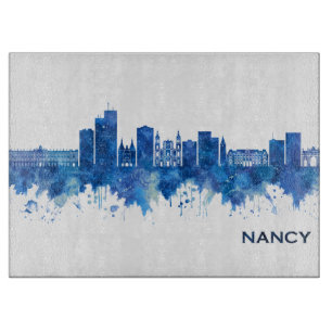 Planche À Découper Nancy France Skyline Blue