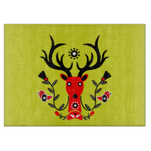 Planche À Découper Nature scandinave Cerf Art T-shirt Throw Pi