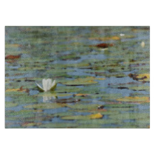Planche À Découper Nénuphar Lake Flower Watercolor Commission de coup